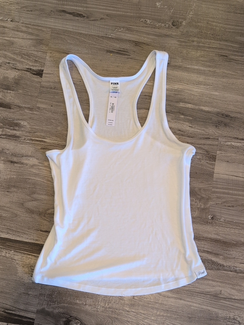 PINK Victoria's Secret White Racerback Tank